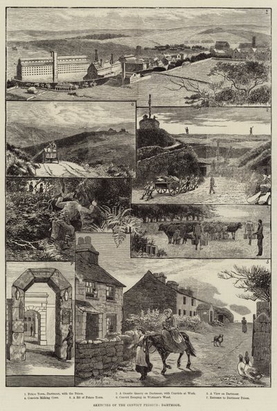 Bocetos de las prisiones de convictos, Dartmoor de Walter Bothams